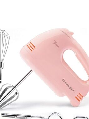 Showvigor Pink Hand Mixer with Whisks